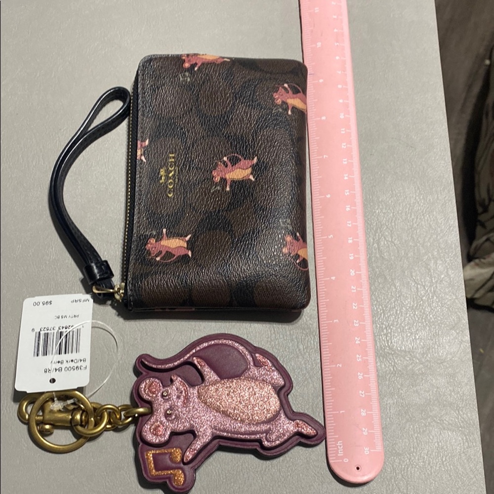 Coach Party Mouse keychain and wristlet
